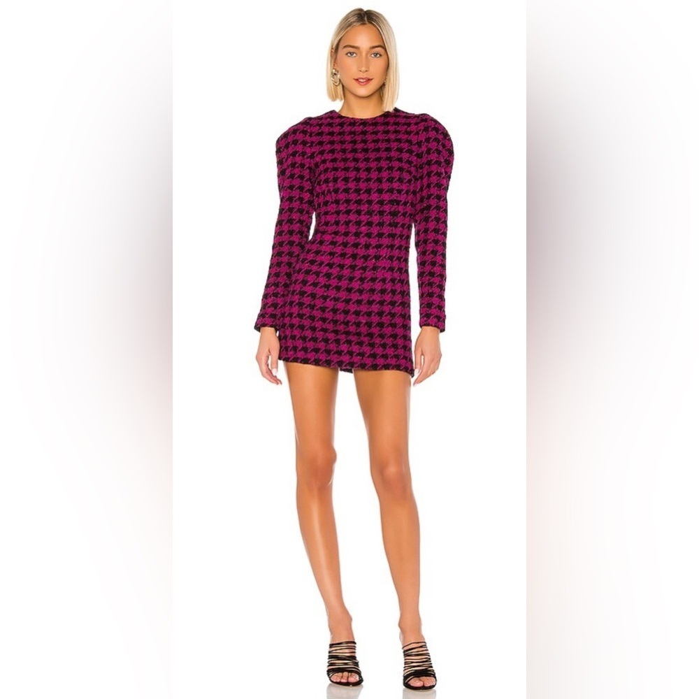 NWT House of Harlow 1960 x REVOLVE Loui Dress in‎ Fuchsia & Black, Size S